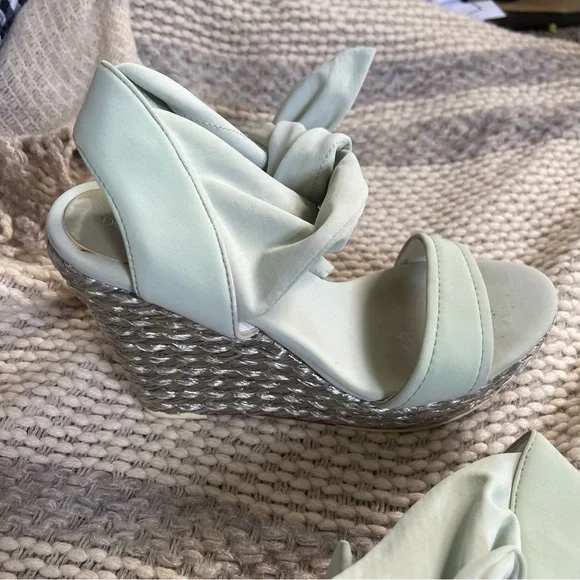 Donald J Pliner nela wedge espadrille sandal mint sz 7 - Picture 3 of 8